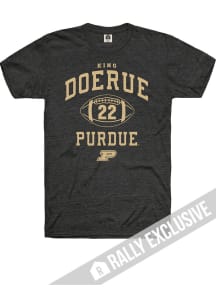 King Doerue Purdue Boilermakers Black Football Player Name and Number Short Sleeve Player T Shirt
