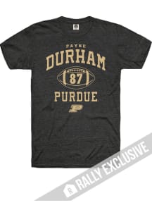 Payne Durham Purdue Boilermakers Black Football Player Name and Number Short Sleeve Player T Shirt