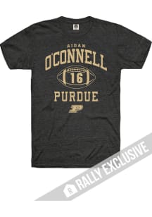 Aidan O'Connell Purdue Boilermakers Black Football Player Name and Number Short Sleeve Player T Sh..