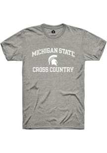 Rally Michigan State Spartans Grey Number One Graphic Cross Country Short Sleeve T Shirt