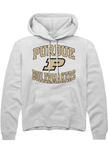 Rally Purdue Boilermakers Mens White Number 1 Long Sleeve Hoodie