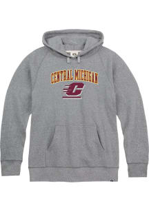Rally Central Michigan Chippewas Mens Grey Arch Mascot Long Sleeve Hoodie