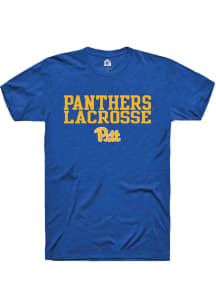 Rally Pitt Panthers Blue Stacked Lacrosse Short Sleeve T Shirt