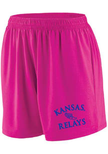 Rally Kansas Jayhawks Womens Pink Kansas Relays 100 Years Shorts