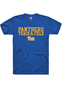 Rally Pitt Panthers Blue Stacked Track and Field Short Sleeve T Shirt