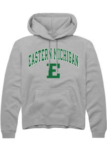 Rally Eastern Michigan Eagles Mens Grey Arch Mascot Long Sleeve Hoodie