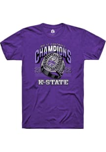Rally K-State Wildcats Purple Big 12 Champion Ring Short Sleeve T Shirt