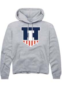 Rally Illinois Fighting Illini Mens Grey Badge Mark Long Sleeve Hoodie