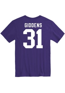 DJ Giddens K-State Wildcats Purple Football Name and Number Short Sleeve Player T Shirt