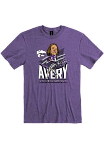 Avery Johnson K-State Wildcats Purple Game Caricature Short Sleeve Fashion Player T Shirt