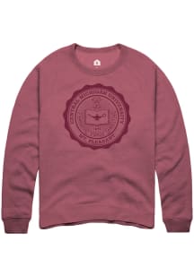 Rally Central Michigan Chippewas Mens Maroon Pigment Dye Seal Long Sleeve Fashion Sweatshirt