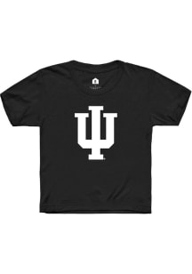 Rally Indiana Hoosiers Youth Black Primary Logo Short Sleeve T-Shirt