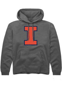 Rally Illinois Fighting Illini Youth Grey Primary Long Sleeve Hoodie