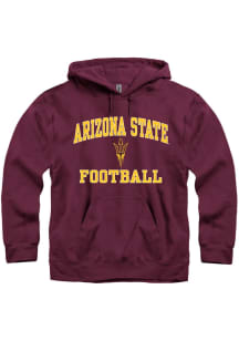 Arizona State Sun Devils Mens Maroon Football Number One Long Sleeve Hoodie