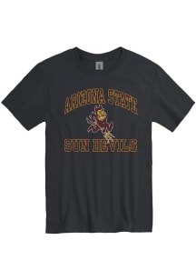 Arizona State Sun Devils Black Number One Design Sparky Logo Short Sleeve T Shirt