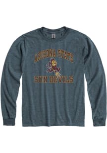 Arizona State Sun Devils Grey Number One Design Sparky Logo Long Sleeve T Shirt