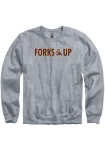 Arizona State Sun Devils Mens Grey Forks Up Long Sleeve Crew Sweatshirt