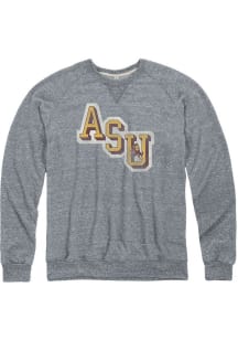 Arizona State Sun Devils Mens Charcoal Slanted Initials Snow Heather Long Sleeve Fashion Sweatshir..