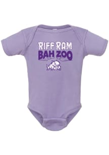 Rally TCU Horned Frogs Baby Lavender Riff Ram Short Sleeve One Piece