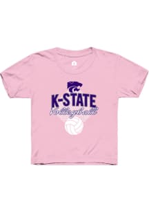 Rally K-State Wildcats Girls Pink Volleyball Season Short Sleeve Tee