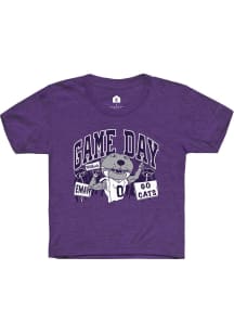 Willie The Wildcat  Rally K-State Wildcats Youth Purple GAME DAY WILLIE TEE Short Sleeve T-Shirt