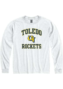 Rally Toledo Rockets Grey No 1 Vintage Graphic Long Sleeve T Shirt