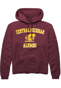 Rally Central Michigan Chippewas Mens Maroon Alumni Long Sleeve Hoodie