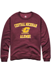 Rally Central Michigan Chippewas Mens Maroon Alumni Long Sleeve Crew Sweatshirt