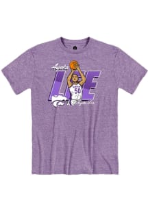 Ayoka Lee K-State Wildcats Purple Caricature Womens Basketball Short Sleeve Fashion Player T Shirt