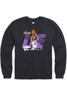 Ayoka Lee K-State Wildcats Mens Black Caricature Basketball Player Crew