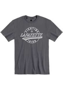 Rally Lafayette Fighting Irish Charcoal Primary Team Logo Short Sleeve Fashion T Shirt