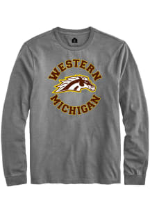 Rally Western Michigan Broncos Graphite Circle Arch Long Sleeve T Shirt