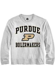 Rally Purdue Boilermakers Youth White No 1 Primary Long Sleeve T-Shirt