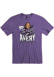 Avery Johnson K-State Wildcats Purple Football Caricature Short Sleeve Fashion Player T Shirt