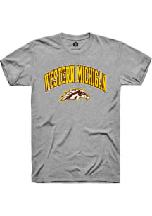Rally Western Michigan Broncos Grey Arch Primary Mascot Short Sleeve T Shirt