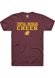Rally Central Michigan Chippewas Maroon Stacked Cheer Short Sleeve T Shirt