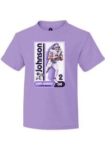 Avery Johnson K-State Wildcats Youth Lavender NIL Sport Icon Player Tee