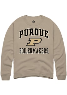 Rally Purdue Boilermakers Mens White No. 1 Design Long Sleeve Crew Sweatshirt