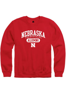 Rally Nebraska Cornhuskers Mens Red Alumni Pill Long Sleeve Crew Sweatshirt