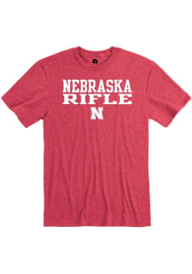 Rally Nebraska Cornhuskers Red Stacked Rifle Short Sleeve Fashion T Shirt