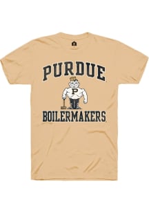 Rally Purdue Boilermakers Gold No. 1 Design Short Sleeve Fashion T Shirt