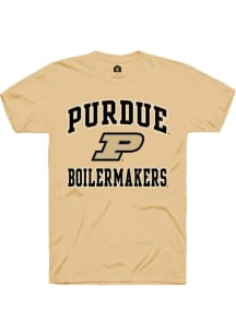 Rally Purdue Boilermakers Gold No. 1 Design Short Sleeve T Shirt
