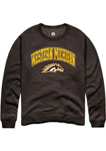 Rally Western Michigan Broncos Mens Brown Arch Logo Long Sleeve Crew Sweatshirt