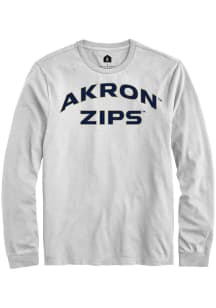 Rally Akron Zips White Arch Name Long Sleeve T Shirt