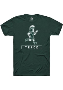Rally Michigan State Spartans Green Sparty Playing Track and Field Short Sleeve T Shirt