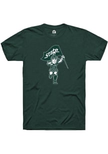 Rally Michigan State Spartans Green Sparty Flag Mascot Short Sleeve T Shirt