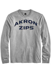 Rally Akron Zips Grey Arch Name Long Sleeve T Shirt