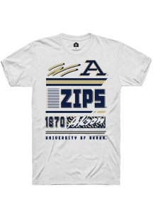 Rally Akron Zips White Retro Core Short Sleeve T Shirt