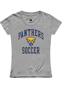 Rally Pitt Panthers Girls Grey Soccer Short Sleeve Tee