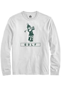 Rally Michigan State Spartans White Sparty Playing Golf Long Sleeve T Shirt